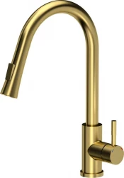 Mezclador de cocina Quadri Leeds con ducha extraíble con 2 posiciones PVD dorado satinado 1208955910