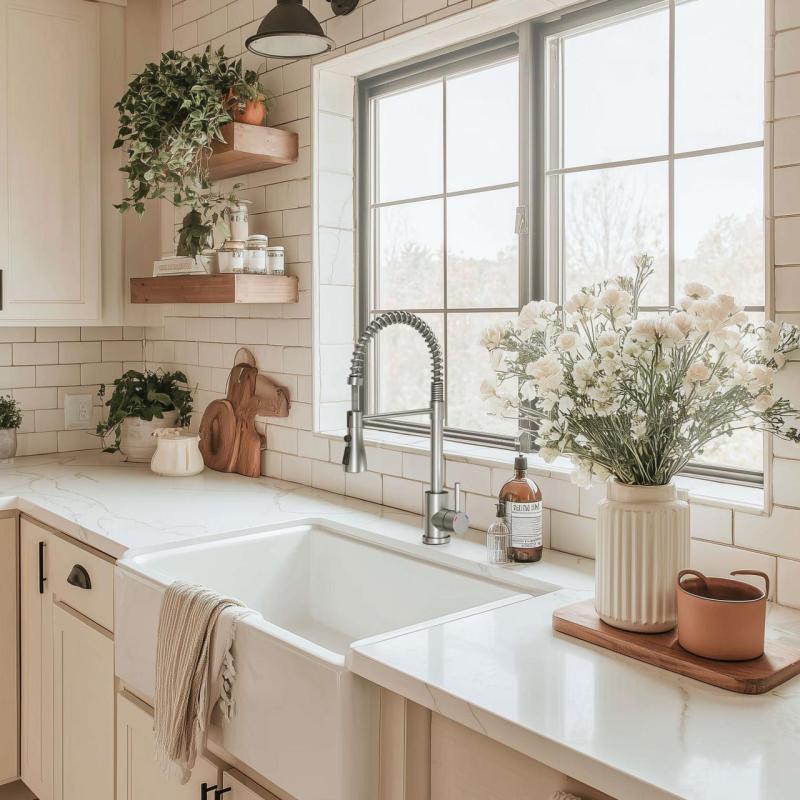 Grifo de cocina Quadri Derby con salida flexible y ducha con 2 tipos de chorro cromado 1208955915