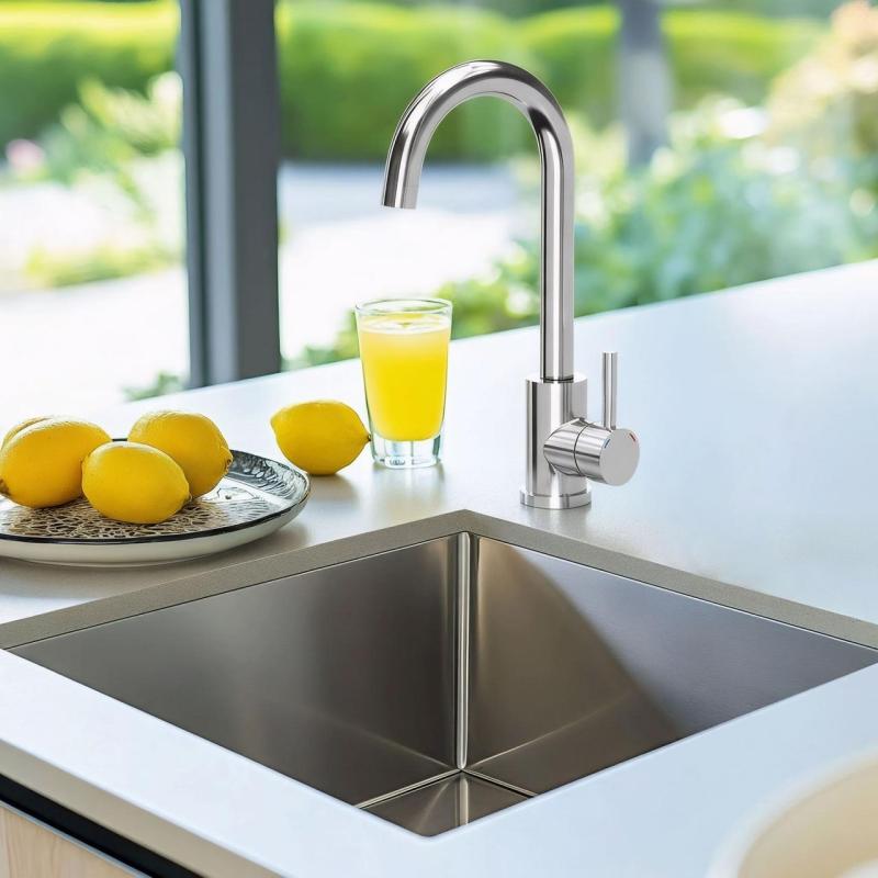 Grifo mezclador de cocina Quadri Coventry cromado con caño giratorio 1208956031