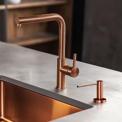 Dispensador de jabón Quadri Swindon Luxe empotrado PVD color cobre recargable desde arriba 1208956047