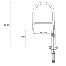 Grifo mezclador de cocina Quadri Retford de acero inoxidable con caño flexible negro 1208956089