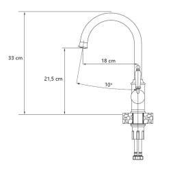 Quadri Worksop Grifo de Cocina Clásico Nostálgico Dorado PVD con Manija de Cerámica 1208956102