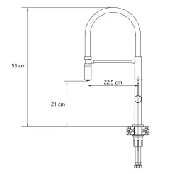 Grifo mezclador de cocina Quadri Brighton negro mate con caño flexible negro 1208956103