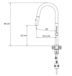 Grifo mezclador de cocina Quadri Brighton gris plomo con caño extraíble con rociador 1208956105