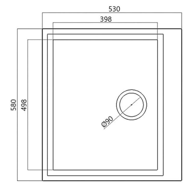 Fregadero sobre encimera negro 58 x 53 cm con orificio para grifo y tapón de acero inoxidable 1208956732
