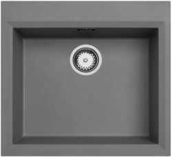 Fregadero sobre encimera color gris  hormigón  58x53cm con orificio para grifo de banco con tapón de acero inoxidable 1208956771