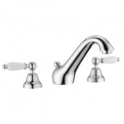 Grifo PB Classic de 3 orificios para lavabo bajo Palancas blancas Color bronce 1208956907