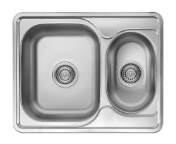 Fregadero Ausmann Basic acero inoxidable de un seno y medio para montaje sobre encimera reversible 63x50 cm incluido sifón 1208956969