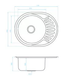 Fregadero de superficie Ausmann Basic para montaje sobre encimera de acero inoxidable con escurridor reversible 57x45 cm incluido sifón 1208956973