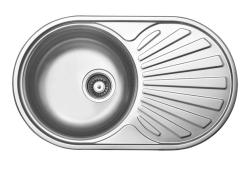 Fregadero para montaje sobre encimera Ausmann Basic de acero inoxidable con escurridor reversible 74x44,5 cm incluido sifón 1208956974
