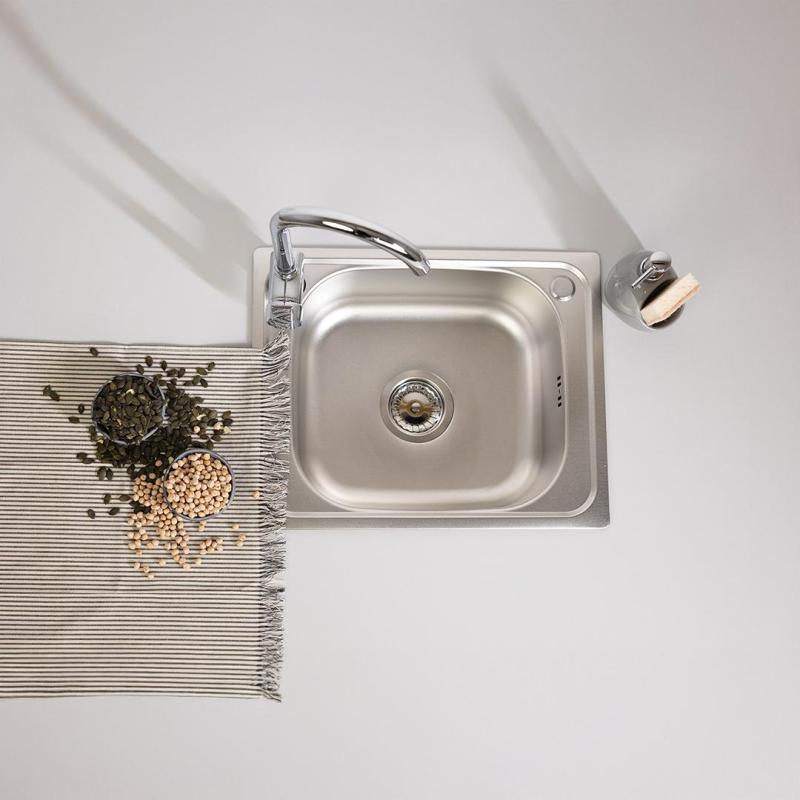 Fregadero para montaje sobre encimera Ausmann Basic motivo lino acero inoxidable 50x40 cm incluido sifón 1208956977