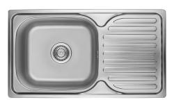 Fregadero para montaje sobre encimera Ausmann Basic de acero inoxidable con escurridor reversible 76x42 cm incluido sifón 1208956978