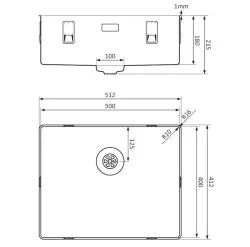 Fregadero Lorreine 50SL1016 Slim 50x40cm enrasado de acero inoxidable