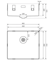 Fregadero 45SL1016Slim de Lorreine 45x40cm de acero inoxidable enrasado