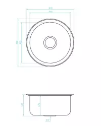 Fregadero redondo para montaje sobre encimera de acero inoxidable Ausmann Basic de 43 cm con sifón 1208956999