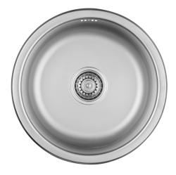 Fregadero redondo para montaje sobre encimera de acero inoxidable Ausmann Basic de 43 cm con sifón 1208956999