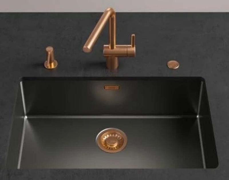 Juego de tapón de rejilla Franke Mythos masterpiece cobre con pulsador para vaciado automático 112.0653.041