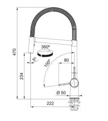 Franke Active Semi Pro grifo de cocina negro con columna y resorte y función de pulverización 115.0653.409