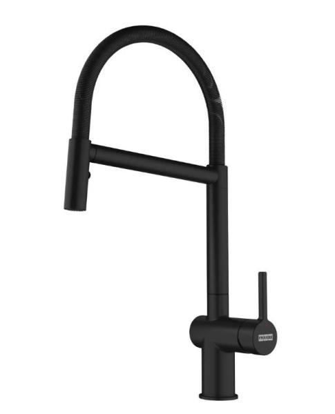 Franke Active Semi Pro grifo de cocina negro con columna y resorte y función de pulverización 115.0653.409