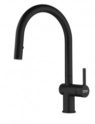 Grifo de cocina Franke Active J negro mate con spray y caño extraíble 115.0653.404