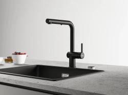 Grifo de cocina Franke Active L negro mate con spray y teleducha extraíble 115.0653.382