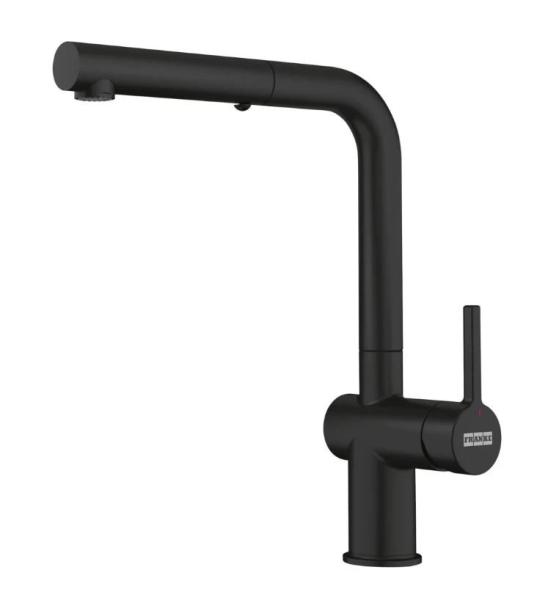 Grifo de cocina Franke Active L negro mate con spray y teleducha extraíble 115.0653.382