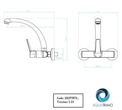 Grifo mural de cocina AquaTrimo Chopin con caño superior cromado 21CP7073CM