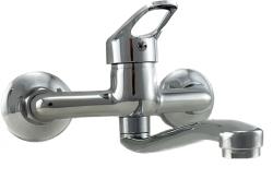 Grifo de pared AquaTrimo Verdi monomando de cocina cromado con caño corto 21VD7079CM