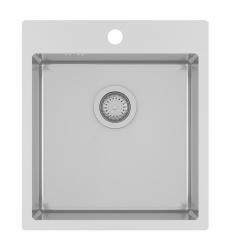 Ausmann Oder Blue fregadero de acero inoxidable 45x50cm instalación plana y montaje en superficie con banco para grifo 1208957117