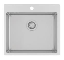 Fregadero Ausmann Oder Azul de acero inoxidable 55x50cm enrasado y sobre encimera con orificio para grifo de banco 1208957118