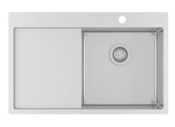 Fregadero Ausmann Oder Azul de acero inoxidable 78x50cm enrasado y sobre encimera con escurridor 1208957121