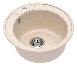 Fregadero redondo Quadri granito arena beige 485mm 1208957200