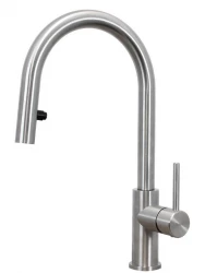 Grifo monomando de cocina Caressi de acero inoxidable con placa extraíble CA123I U ECO