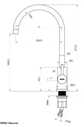 Grifo de cocina Lorreine Pro Round de acero inoxidable macizo con caño redondo y giratorio 1208957314