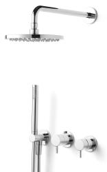 Juego de ducha empotrado Waterevolution Flow cromado con termostato, ducha de lluvia y ducha de mano 1208957343