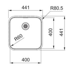 Fregadero Franke Smart SRX 210.40 T de acero inoxidable 40x40 para montaje enrasado, bajo encimera y sobre encimera 27.0688.727