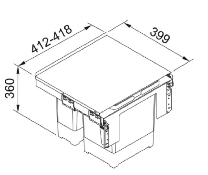 Cubo de basura empotrable Franke Sorter Garbo 45-2 1 x 12 y 1 x 18 litros 121.0200.692