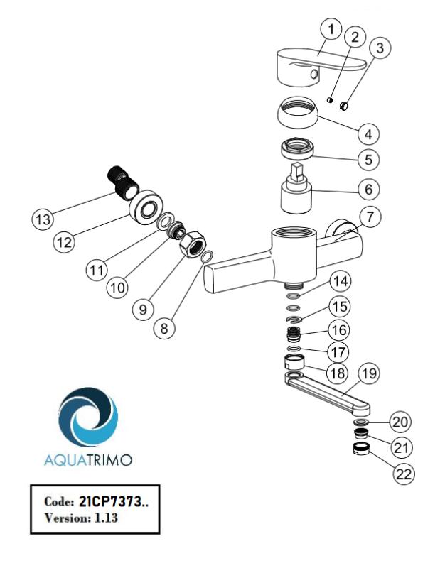 AquaTrimo Chopin grifo de pared monomando para cocina cromo 21CP7373CM.