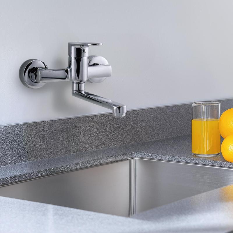 AquaTrimo Chopin grifo de pared monomando para cocina cromo 21CP7373CM.