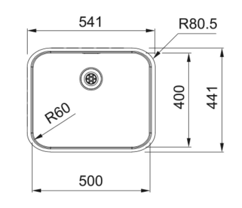 Fregadero Franke Smart SRX 210.50 T de acero inoxidable 50x40 para montaje enrasado, bajo encimera y sobre encimera 127.0688.777