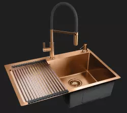 Grifo de cocina Ausmann Lavea cobre PVD cobre con caño giratorio y flexible 1208957435