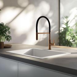 Grifo de cocina Ausmann Lavea cobre PVD cobre con caño giratorio y flexible 1208957435