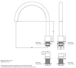 Grifo mezclador de cocina de 2 agujeros Watererevolution Flow cromado T151U