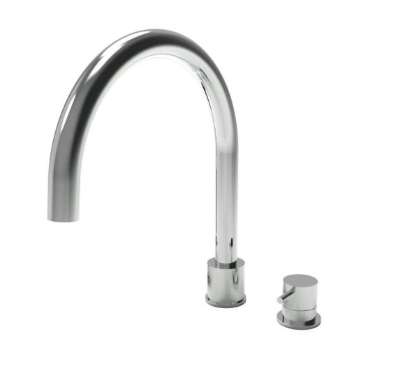 Grifo mezclador de cocina de 2 agujeros Watererevolution Flow cromado T151U