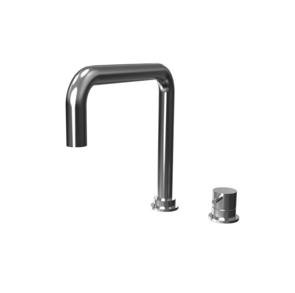 Grifo mezclador de cocina Waterevolution Flow de 2 agujeros  gris plomo PVD T151HGME