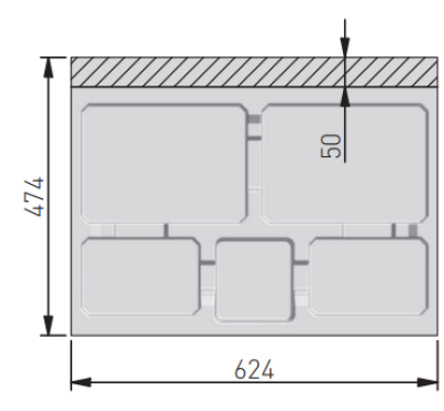 Sistema de clasificación de residuos Garbi Basket B-70-4 para cajón 70cm incl. soporte y 4 cubos de basura 1208957476