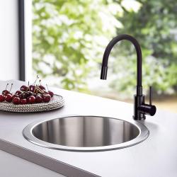 Fregadero redondo de acero inoxidable Franke Rondo ROX 210.38 de 43,9 cm para montaje bajo encimera, enrasado y sobre encimera 127.0688.778