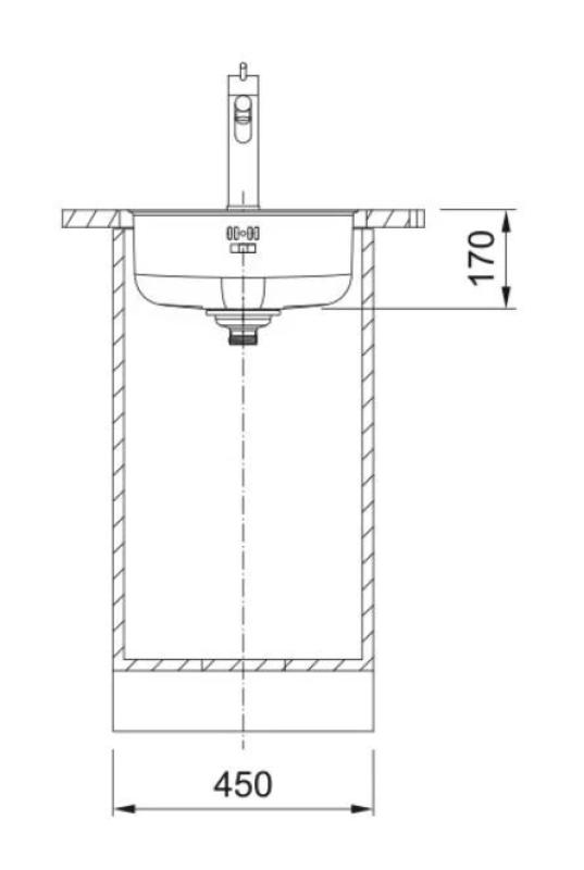 Fregadero redondo de acero inoxidable Franke Rondo ROX 210.38 de 43,9 cm para montaje bajo encimera, enrasado y sobre encimera 127.0688.778