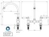 AquaTrimo Country 2 gats  klassieke keuken nostalgische brug keukenkraan met ronde uitloop chroom 21CT7655CM LET OP NOG VERDER AANPASSEN