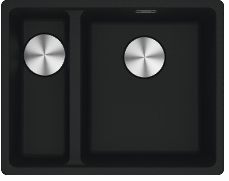 Franke Maris MRG 160-34-15 Fragranite Mate negro fregadero Fregadero Derecha subestructura